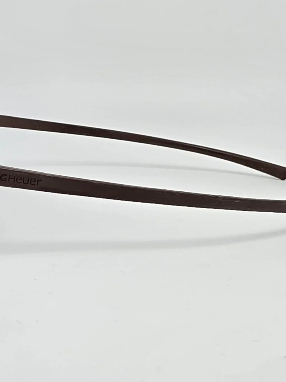 Tag Heuer TH7505 202 Brown Rubber Frame Brown Lens Rimless Sunglasses w/ Case